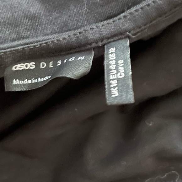 long sleeve asos curve black squareneck cropped top size 12 - Picture 2 of 2